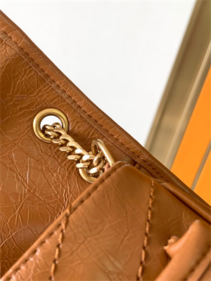 Y.S.L NIKI BABY In Vintage Leather Brown Color