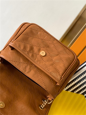 Y.S.L NIKI BABY In Vintage Leather Brown Color