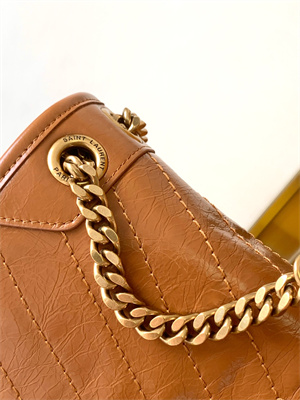 Y.S.L NIKI MEDIUM In Vintage Leather Brown Color