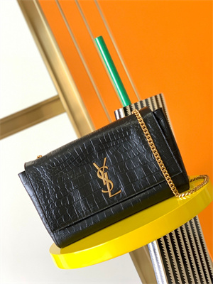 Y.S.L REVERSIBLE KATE MEDIUM Gold Tone Metal Black Color