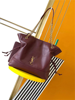Y.S.L Jamie Shopping Bag In Lambskin Bordeaux Color