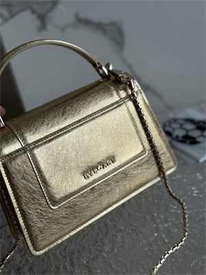 BVLGARI Serpenti Forever Mini top handle bag Calfskin Leather Gold Color 293666