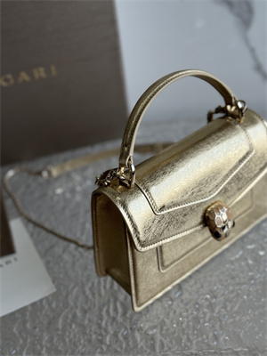 BVLGARI Serpenti Forever Mini top handle bag Calfskin Leather Gold Color 293666
