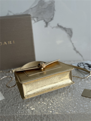 BVLGARI Serpenti Forever Mini top handle bag Calfskin Leather Gold Color 293666