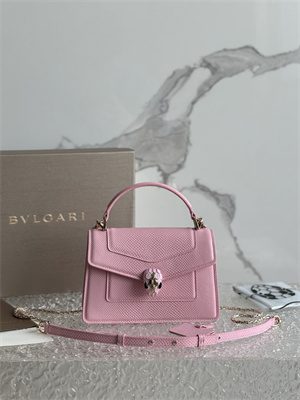 BVLGARI Serpenti Forever Mini top handle bag Calfskin Leather Pink Color 293666