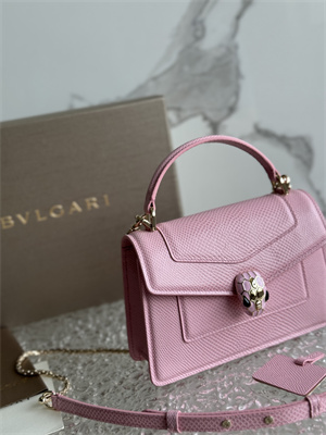 BVLGARI Serpenti Forever Mini top handle bag Calfskin Leather Pink Color 293666