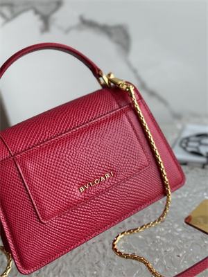 BVLGARI Serpenti Forever Mini top handle bag Calfskin Leather Red Color 293666