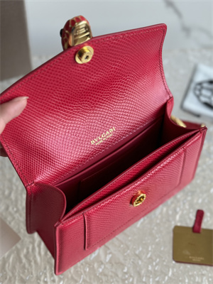BVLGARI Serpenti Forever Mini top handle bag Calfskin Leather Red Color 293666