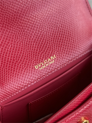 BVLGARI Serpenti Forever Mini top handle bag Calfskin Leather Red Color 293666