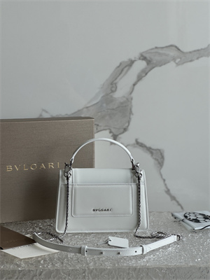 BVLGARI Serpenti Forever Mini top handle bag Calfskin Leather White Color 293666