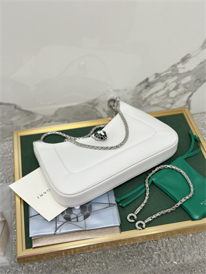 BVLGARI Serpenti Baia Shoulder Bag Calfskin Leather White Color 293208