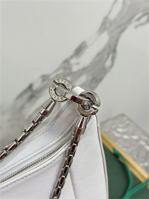 BVLGARI Serpenti Baia Shoulder Bag Calfskin Leather White Color 293208