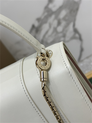 BVLGARI Serpenti Forever Mini top handle bag Calfskin Leather White Color 38329