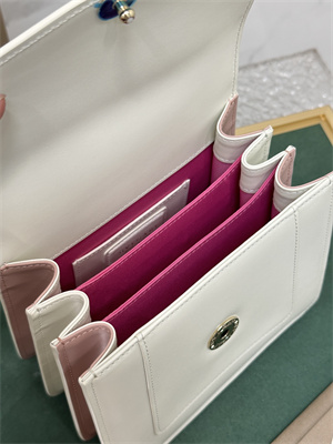 BVLGARI Serpenti Forever Mini top handle bag Calfskin Leather White Color 38329