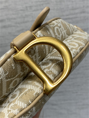 CD Mini Saddle Bag Oblique Jacquard & Smooth Calfskin Nature Color