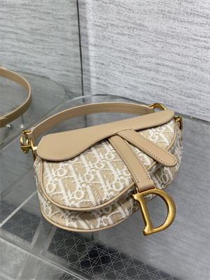 CD Mini Saddle Bag Oblique Jacquard & Smooth Calfskin Nature Color