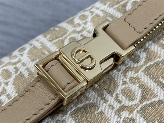 CD Medium DiorTravel Nomad Pouch Nature Color Dior Oblique Jacquard