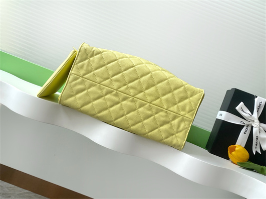 Chanel 25 Medium Handbag Grained Calfskin Gold Tone Metal Yellow AS5311