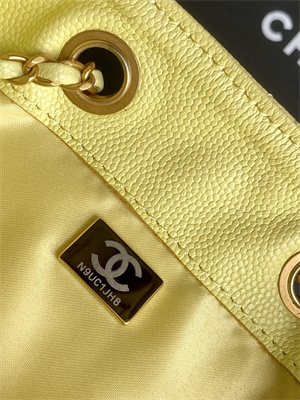 Chanel 25 Medium Handbag Grained Calfskin Gold Tone Metal Yellow AS5311