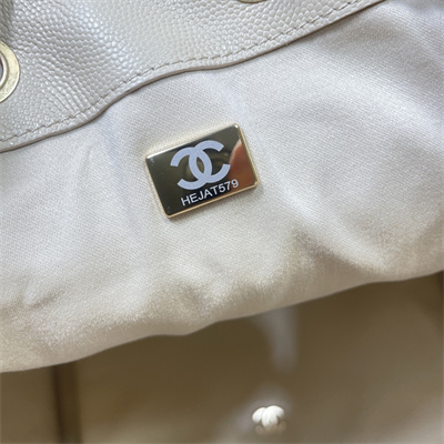 Chanel 25 Medium Handbag Grained Calfskin Gold Tone Metal Beige AS5311