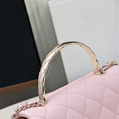 Chanel 25s Mini Top Handle Bag Gold Tone Metal Pink AS4591