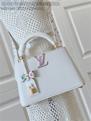 L.V X TM Capucines BB Bag Taurillon Leather White M48865