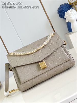 LV Anytime Flap Bag Monogram Empreinte leather Tourterelle M14973