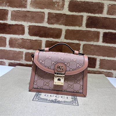 Gu.cci Ophidia Mini Top Handle Bag Supreme Canvas Pink 696180