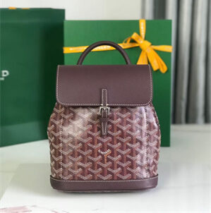 Goyard Alpin Mini Backpack Goyardine Canvas & Chevroches Calfskin Burgundy