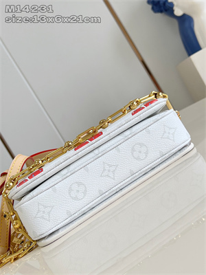 L.V X TM Pochette Métis East West Monogram Cherry Coated Canvas M14231