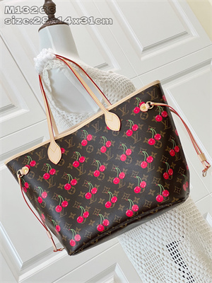 L.V X TM Neverful MM Monogram Cherry Coated Canvas M13263