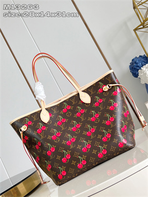 L.V X TM Neverful MM Monogram Cherry Coated Canvas M13263