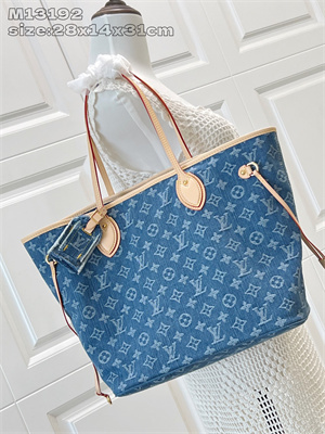 L.V  Neverful MM Monogram Blue Denim M13192