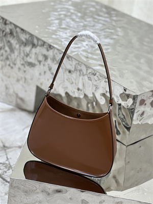 Prada Cleo Brushed Leather Shoulder Bag Brown 1BC499