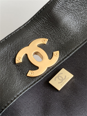 Chanel Small Shopping Bag Calfskin & Gold-Tone Metal Black AS5634