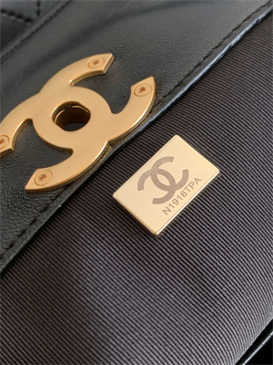 Chanel Small Shopping Bag Suede Calfskin, Shiny Lambskin & Gold-Tone Metal  Beige & Black  AS5634