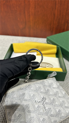 Goyard Key Pouch coin purse Goyardine Canvas & Chevroches Calfskin White