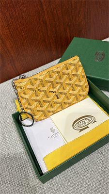 Goyard Key Pouch coin purse Goyardine Canvas & Chevroches Calfskin Yellow