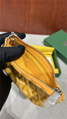 Goyard Key Pouch coin purse Goyardine Canvas & Chevroches Calfskin Yellow