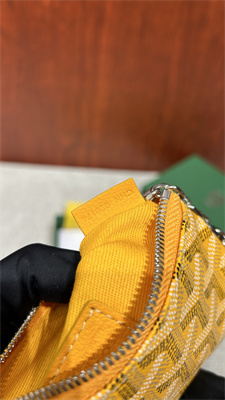 Goyard Key Pouch coin purse Goyardine Canvas & Chevroches Calfskin Yellow