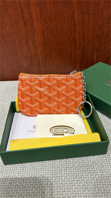 Goyard Key Pouch coin purse Goyardine Canvas & Chevroches Calfskin Orange