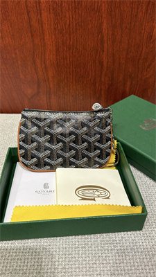 Goyard Key Pouch coin purse Goyardine Canvas & Chevroches Calfskin Black&Tan