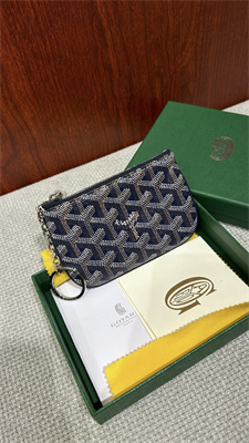 Goyard Key Pouch coin purse Goyardine Canvas & Chevroches Calfskin Navy Blue
