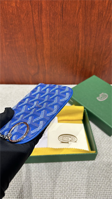 Goyard Key Pouch coin purse Goyardine Canvas & Chevroches Calfskin Sky Blue
