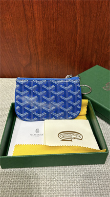 Goyard Key Pouch coin purse Goyardine Canvas & Chevroches Calfskin Sky Blue