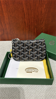 Goyard Key Pouch coin purse Goyardine Canvas & Chevroches Calfskin Black