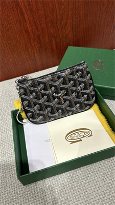 Goyard Key Pouch coin purse Goyardine Canvas & Chevroches Calfskin Black