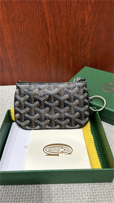 Goyard Key Pouch coin purse Goyardine Canvas & Chevroches Calfskin Black