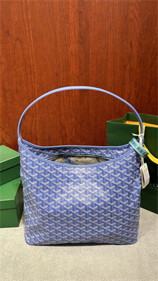 Goyard Bohème Hobo Bag Goyardine Canvas & Chevroches Calfskin Iris