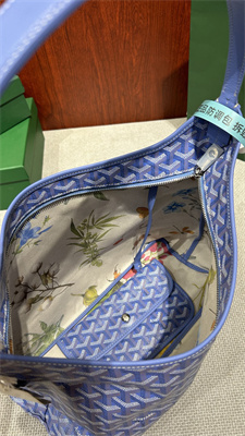 Goyard Bohème Hobo Bag Goyardine Canvas & Chevroches Calfskin Iris